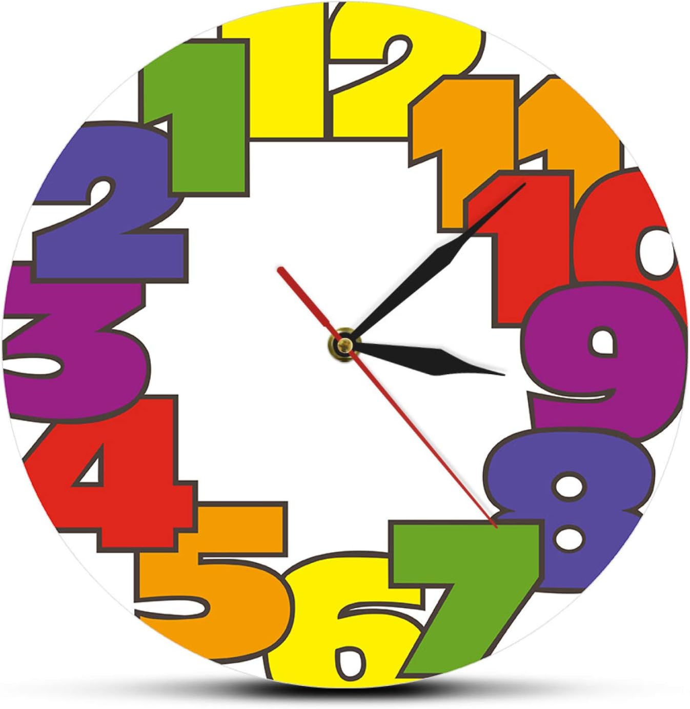 Decor Clock 12 Inch Big Numbers Easy to Read Reverse Wall Clock Always Late Clock