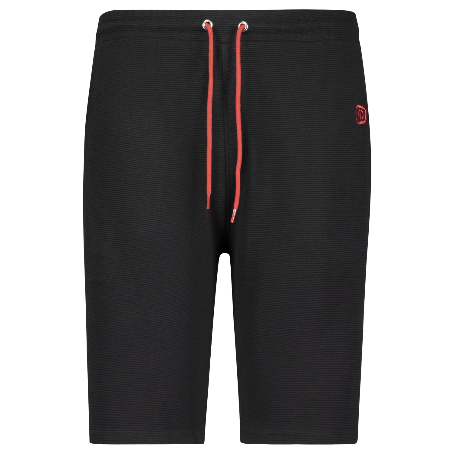 ADAMO Schwarze Herren Jogginghose kurz Ottoman Rippe großen Größen XXL - 10XL