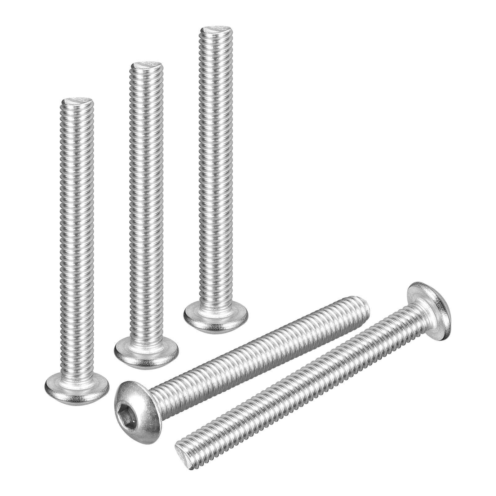 DTGN M4-0.7x35mm Button Head Socket Cap Screws - 50Pack - Good for Road Bicycle, Mountain Bike, Auto, Motorcycle - 304 Stainless Steel Whitewashed - Hex Socket Drive Fasteners