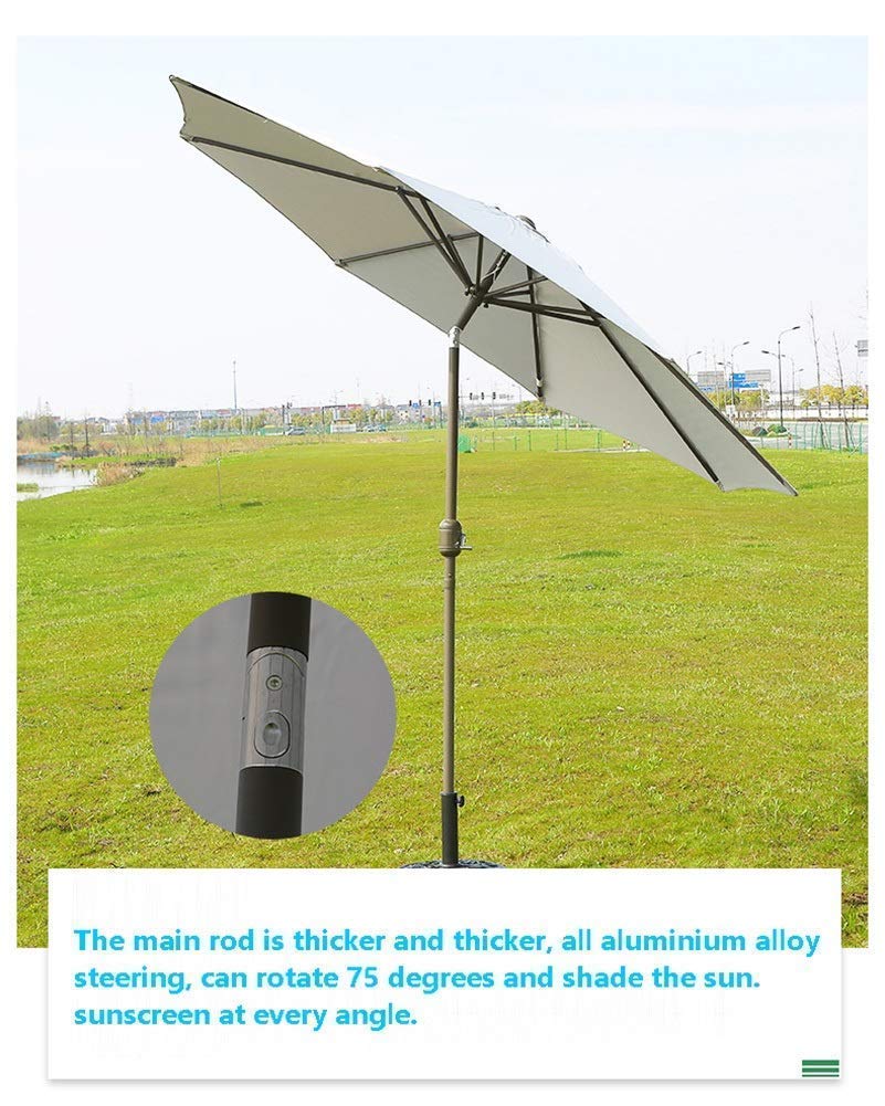 Parasole Parasol stołowy na patio ogrodowym z uchylną korbą, idealny na podwórko, targ na imprezy komercyjne na plaży, kemping, od strony basenu, 270 cm / 9 stó()