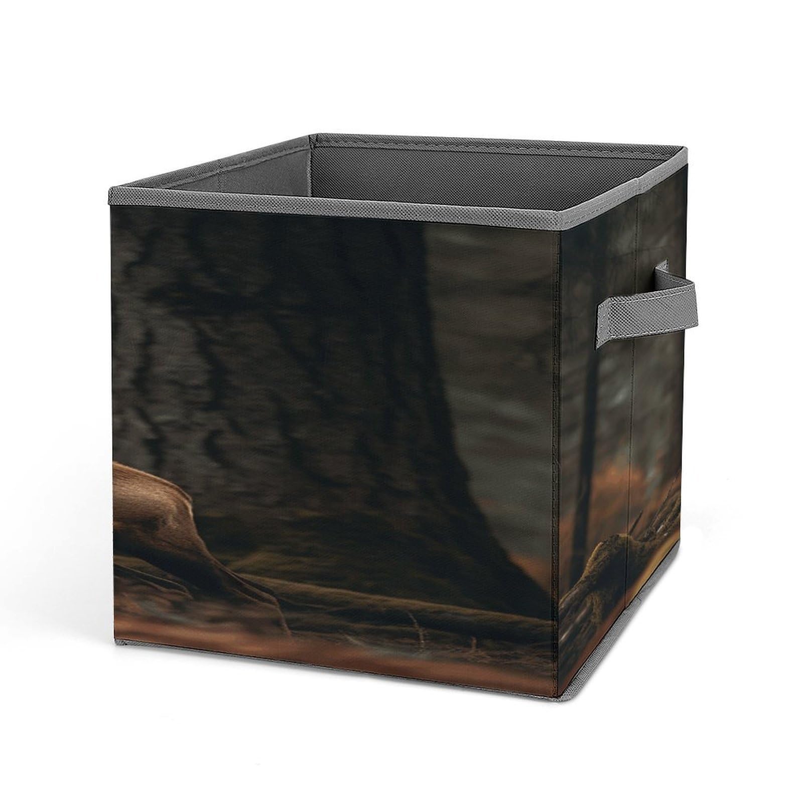 Fodpand Style Elk In The Grove Storage Cubes Foldable Decorative Fabric, Storage Bins Baskets With Handles, Closet Organizers And Storage For Home, Office,Closet, Clothes