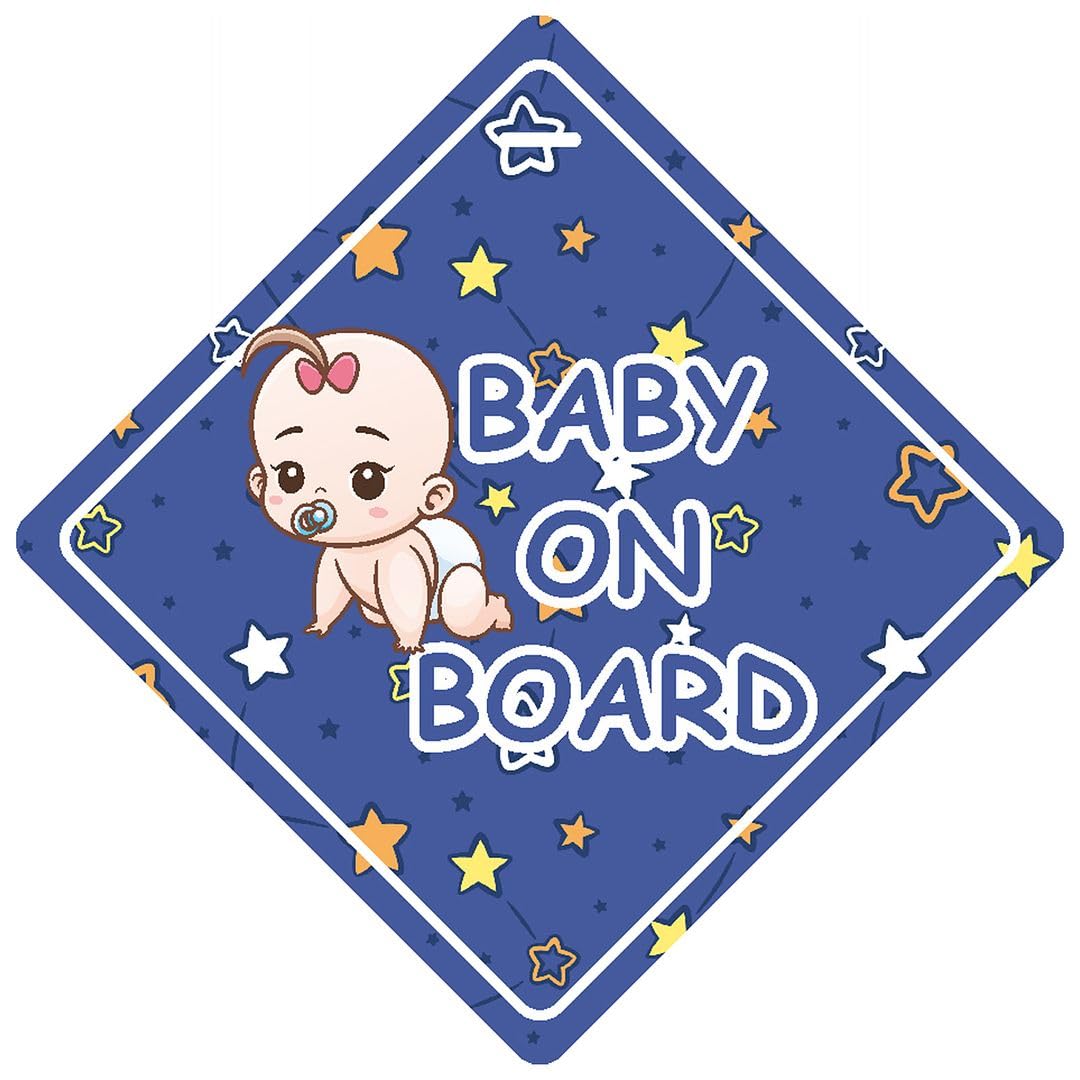 CVANU 2pcs Baby on Board Laminated Kids Safety Vinyl Sticker with 2 Suction Cup for Car Drivers (6inX6in)_R1-4 (B0CLLZH3QT) Amazon Price History, Amazon Price Tracker