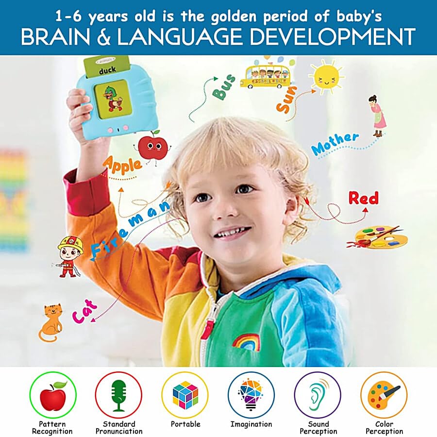 Image of Talking Flash Cards for Kids | 224-Word Learning Device for Toddlers | Montessori Learning Toys for Boys & Girls Ages 2-5 | Preschool Game & Birthday Present