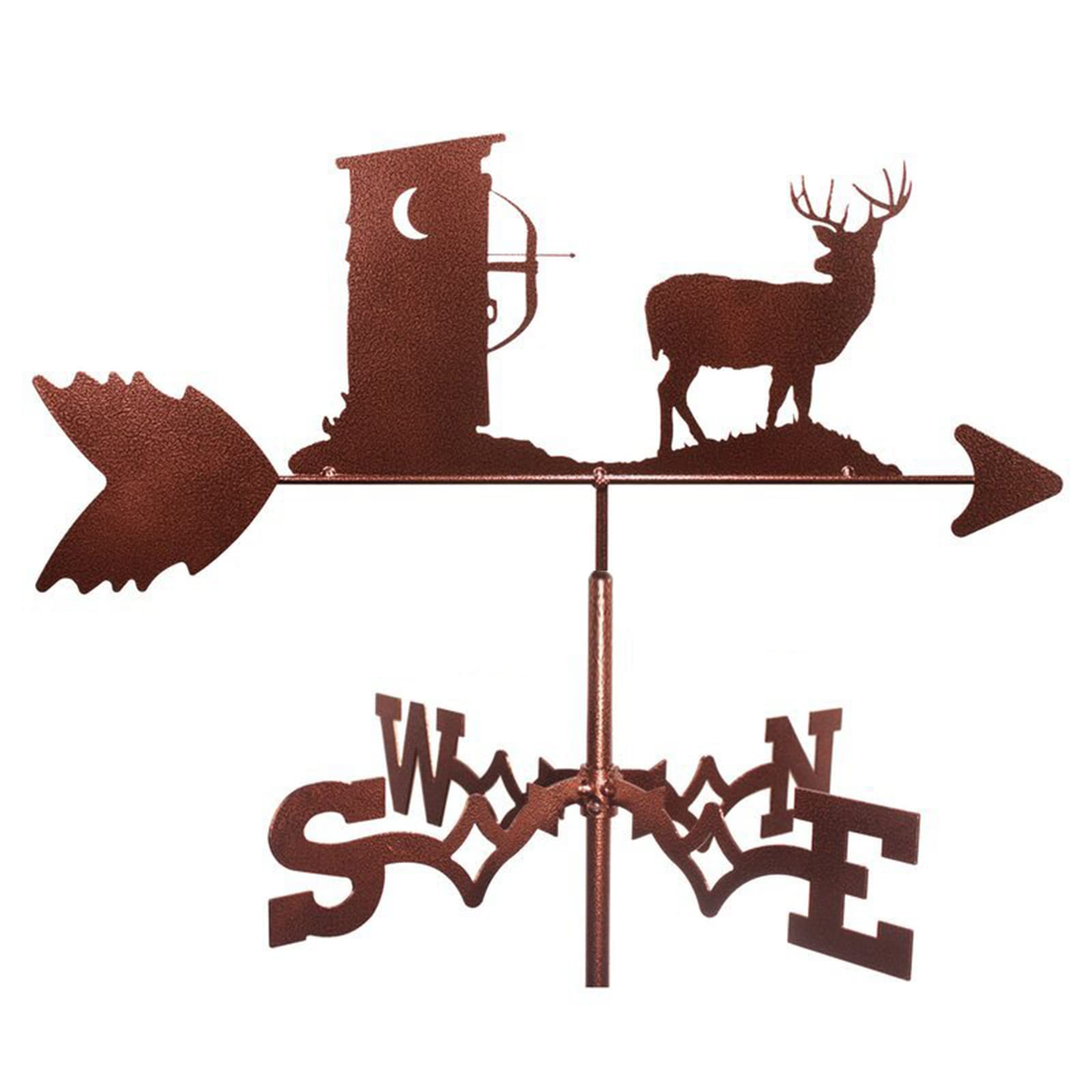 WIQUYBML Weathervane with Roof Mount Weather Vane Wind Direction Indicator, Metal Weathercock Garden Measutool/Elk/50 * 30Cm