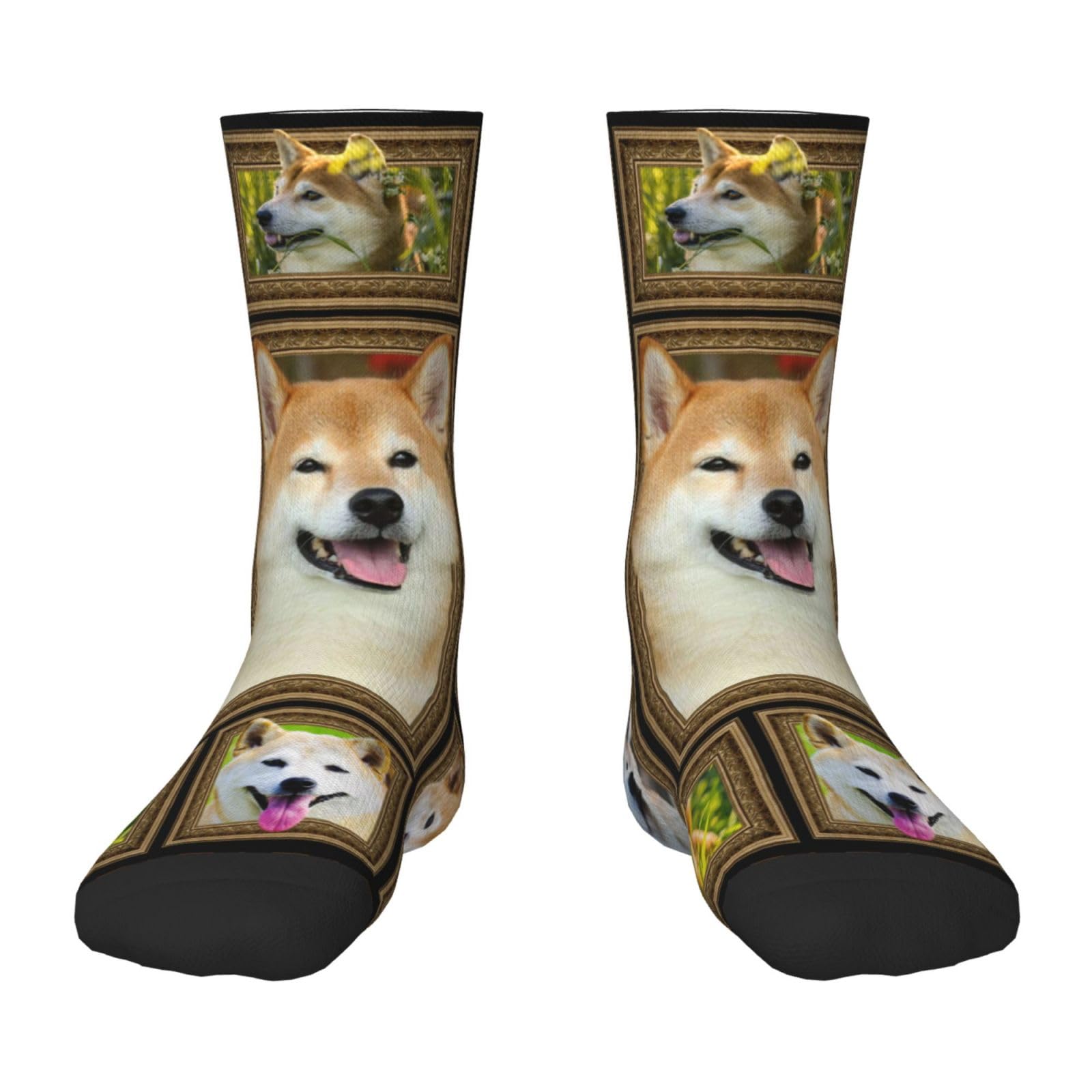 Fwjzdsp Unisex Shiba Inu Dog Socks Noveltys Athletic Calf Socks For Adult Men Women