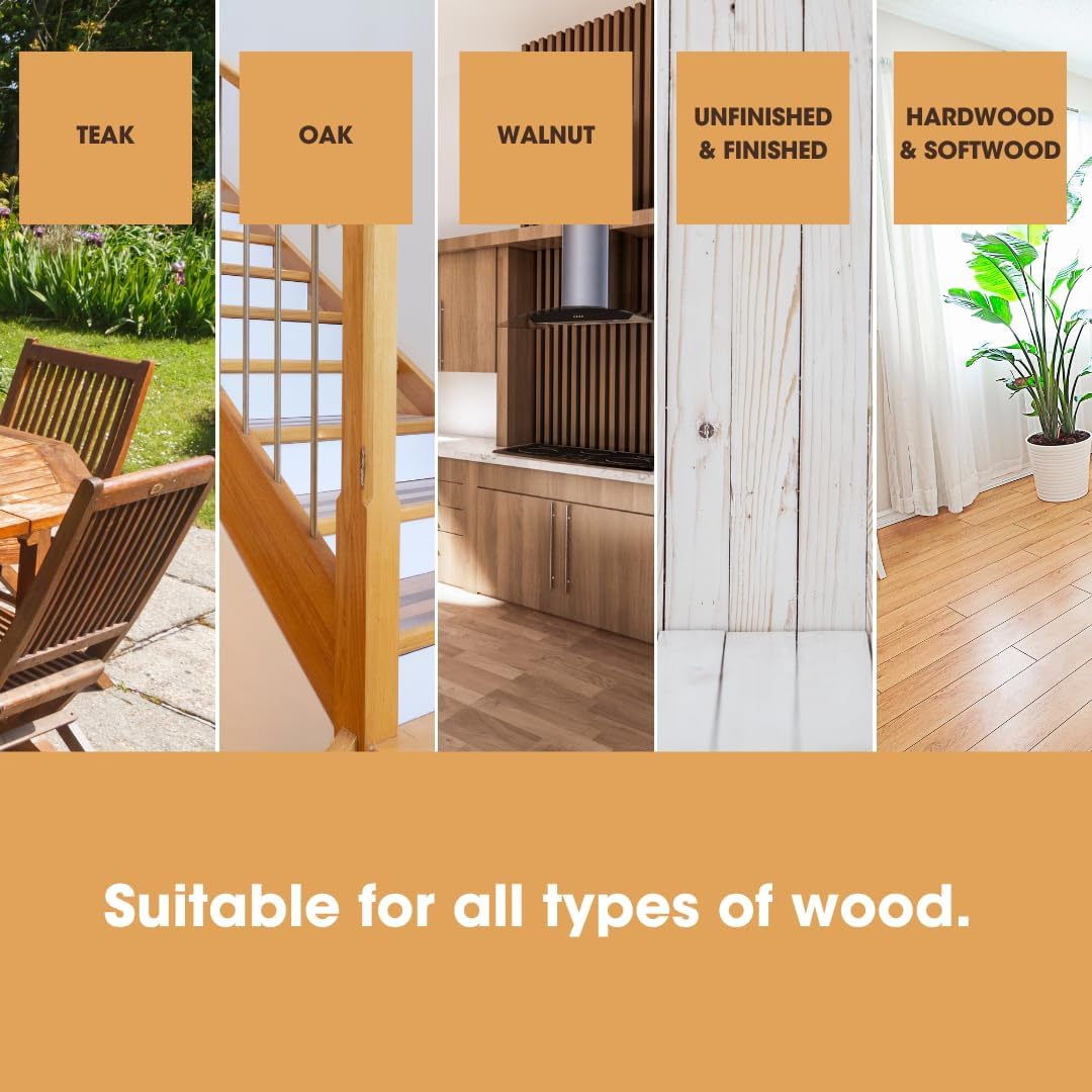 Furniture Clinic Danish Oil 500ml – Natural Wood Finish & Protection Oil for Furniture, Doors & Cabinets | Enhances Grain, Water Resistant, Fast Drying Wood Treatment 1