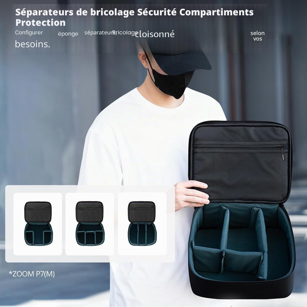 Ambitful Sac de Transport Zoom P7 pour équipements Photo de Grande capacité, étui Multifonction pour Mini Drone et Accessoires, avec éponge épaisse et Couche intérieure