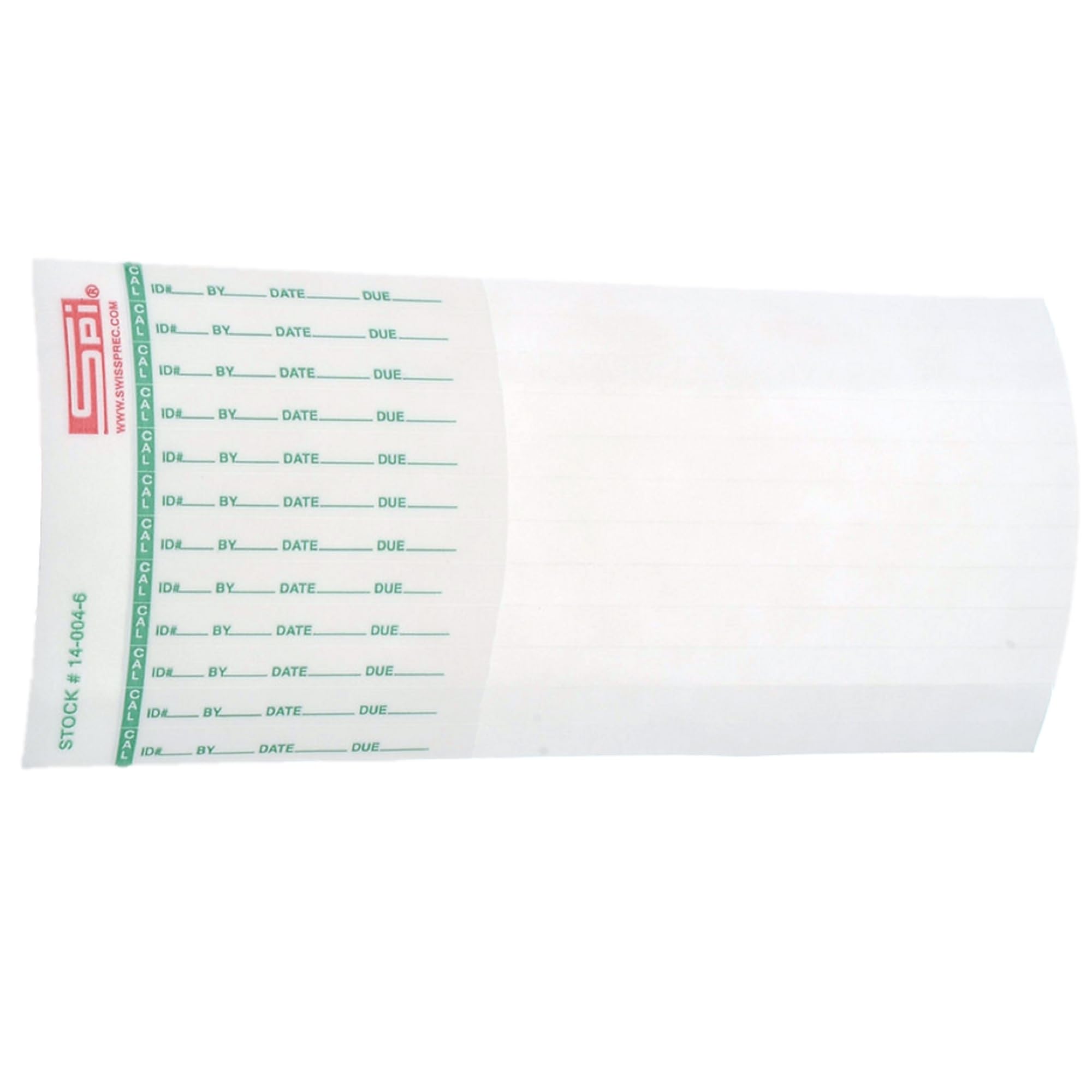 SPI Wrap-Up Calibration Labels, 1/4" x 2-1/8" Write-On Area, Pack of 120 Labels