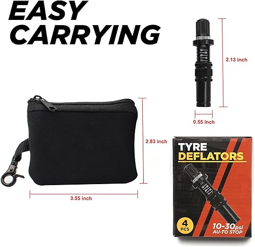 Miniatura 3 de Desinfladores de neumáticos, 4 piezas de kit de deflectores de neumáticos ajustables de 10-30 PSI, para accesorios todoterreno de desinfladores de