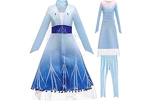 Gorgeous Little Girls Princess Cosplay Elsa Costume Frozen 2 Outfit Coat & Dress & Pants