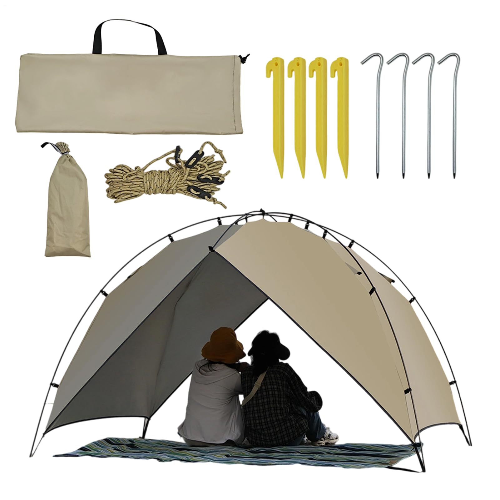 Tende da Esterno Tenda Familiare Portatile Facile da Montare | Tetto Piegevole per Ombra Rapida Adulti Spiaggia Escursionismo Giardino Picnic Festival Viaggio