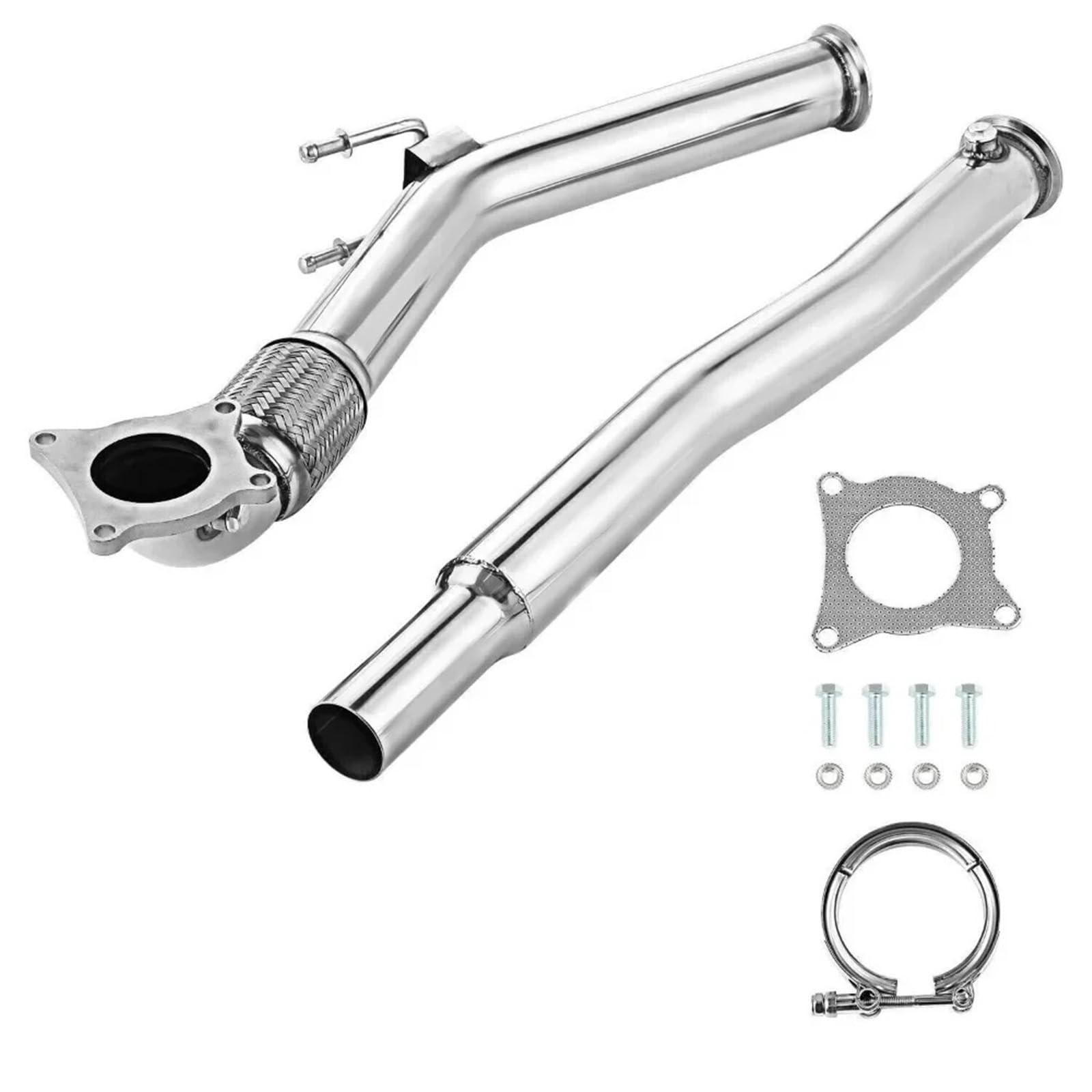 Punta Scarico Auto PER VW PER GOLF MK5 MK6 PER SCIROCCO 2.0 PER GTI SCARICO INOX 3" DE CAT DECAT DOWNPIPE Coda Marmitta Auto