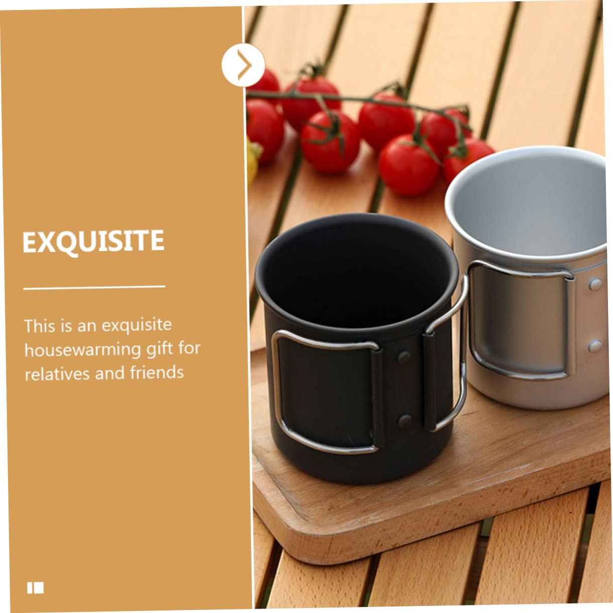 Toddmomy 4 Pièces Tasse à Eau Pliante Extérieure Tasses De Café Tasse De Pique-Nique Rustique Tasse De Camping Gobelet en Métal Tasses à Cocktails Acier Inoxydable Verre De Jus Pliable