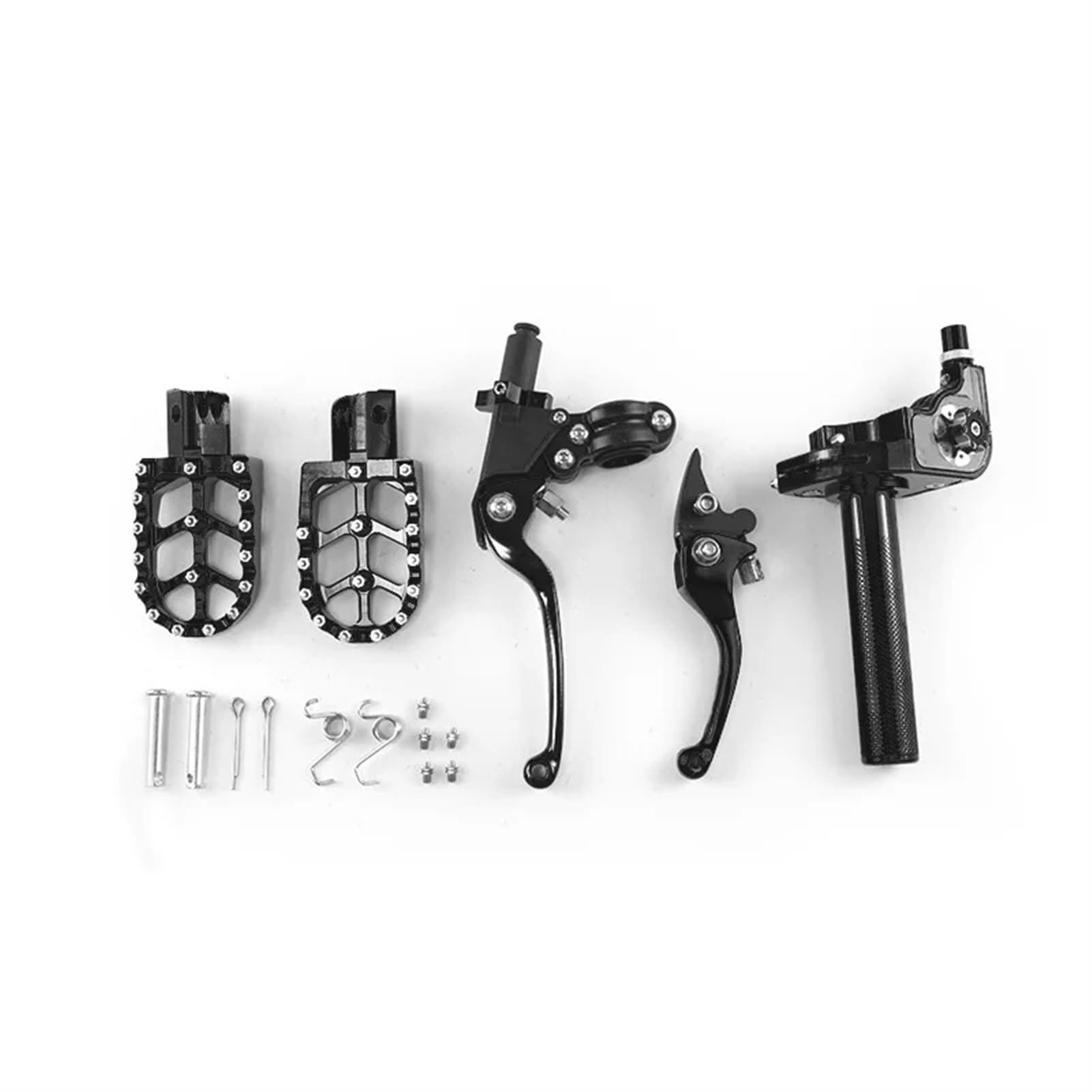 for Moto Fuoristrada 22mm Acceleratore da Corsa Manopole acceleratore Manubrio Pedane Pedali Pioli Frizione Maniglia del Freno Leva del Tamburo(Black)
