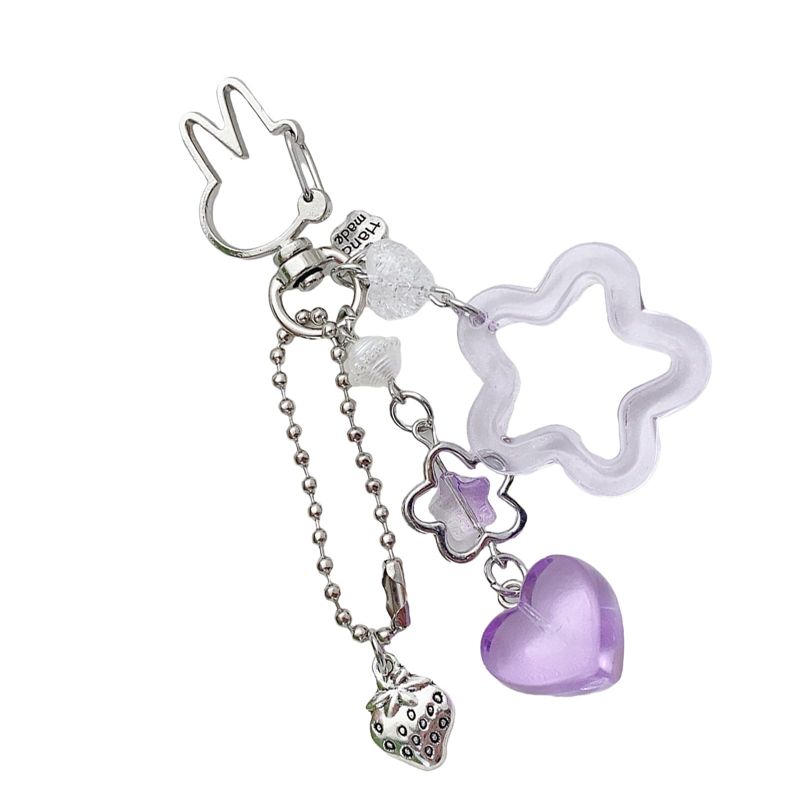 Kalttoy Purple Decorative Star Holder With Sturdy Acrylic Materials Sturdy Alloy Keyring Accessory For Long Lasting Shines Alloy Resin Keychain Charm