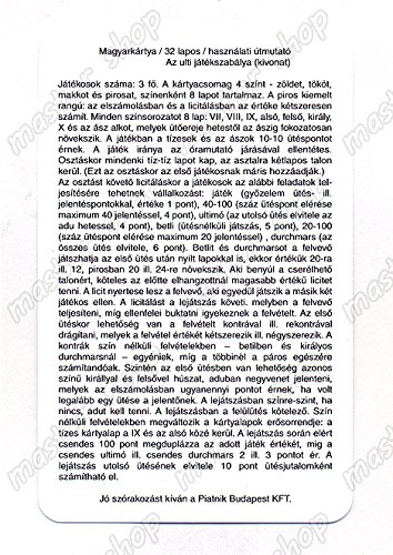 Baraja de Naipes Húngaros de Plástico 100% miniatura 6