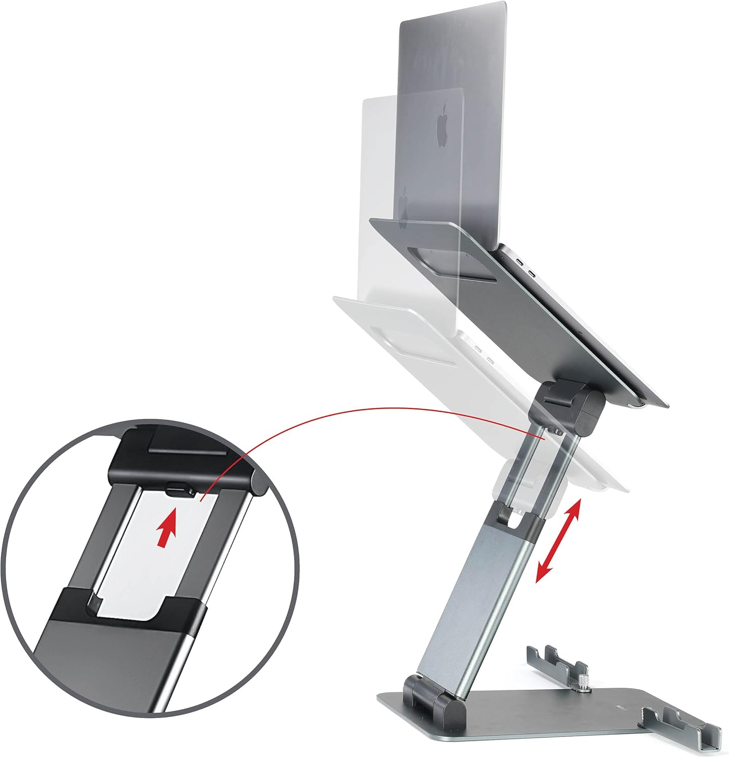 Ergonomic Laptop stand for desk, Adjustable height up to 20", Laptop riser computer stand for laptop, Portable laptop stands, Fits MacBook, Laptops 10 15 17 inches, Laptop holder and Laptop desk stand : Electronics
