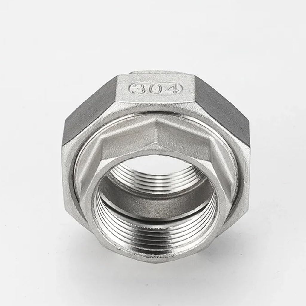 1PCS 304 SS Union Joint Coupling - Female Thread Pipe Fitting for 1/4" to 2" Sizes - erosion Resistant Connector(DN25)