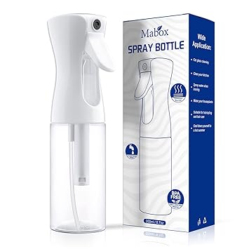 Mabox Spray Bottle for Hair - 6.7oz Continuous Mister Spray Bottle - Empty Fine Mist Spray Bottles for Water, Hair Styling, Plants, Cleaning, Ironing