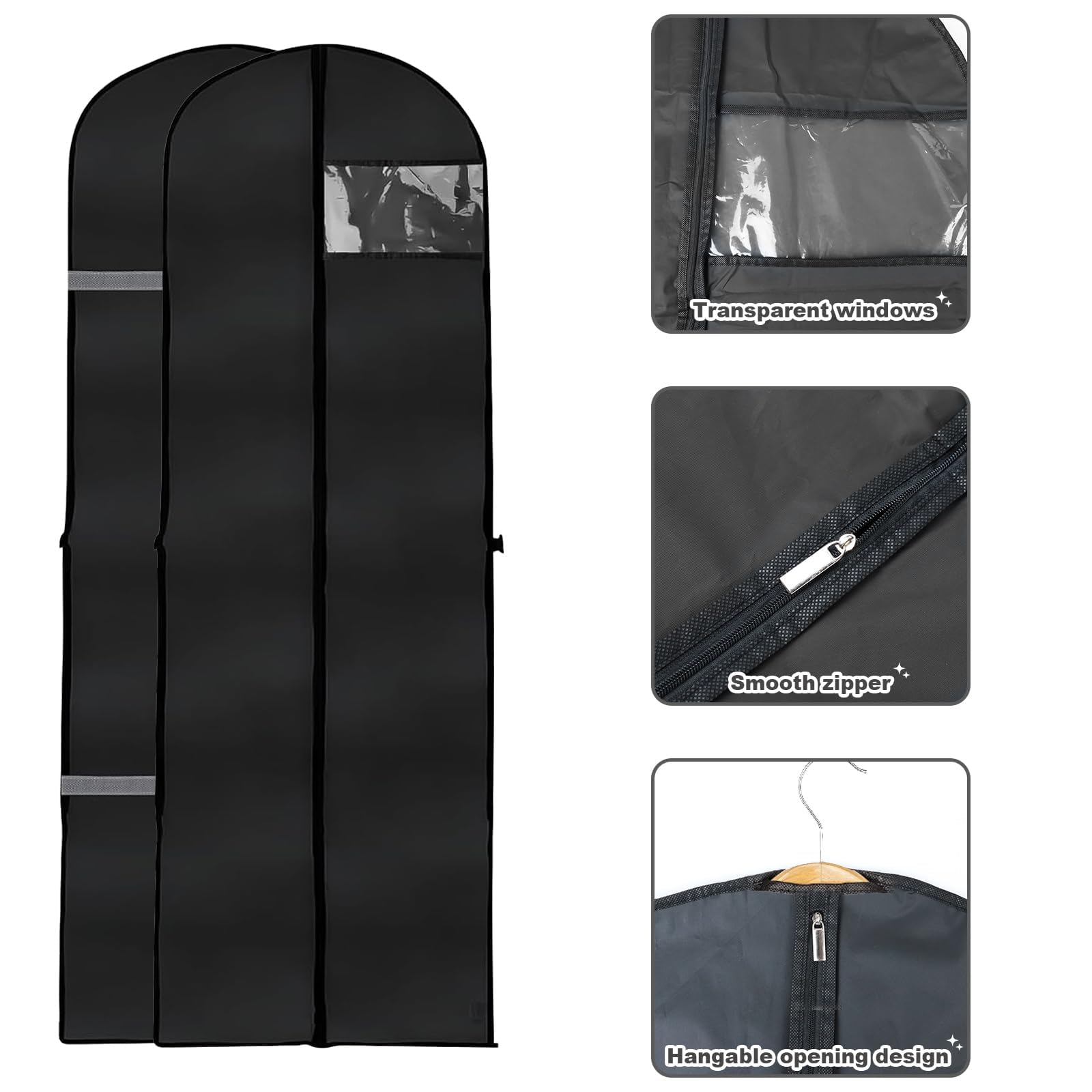 1 Pz Borsa Porta Abiti Lunga 180 x 60cm, Copriabiti Antipolvere Pieghevole, Custodie per Abitio, Copri Abiti da Armadio con Cerniera, Coprisedili per Vestiti Impermeabili per Cappotti Sposa Sera