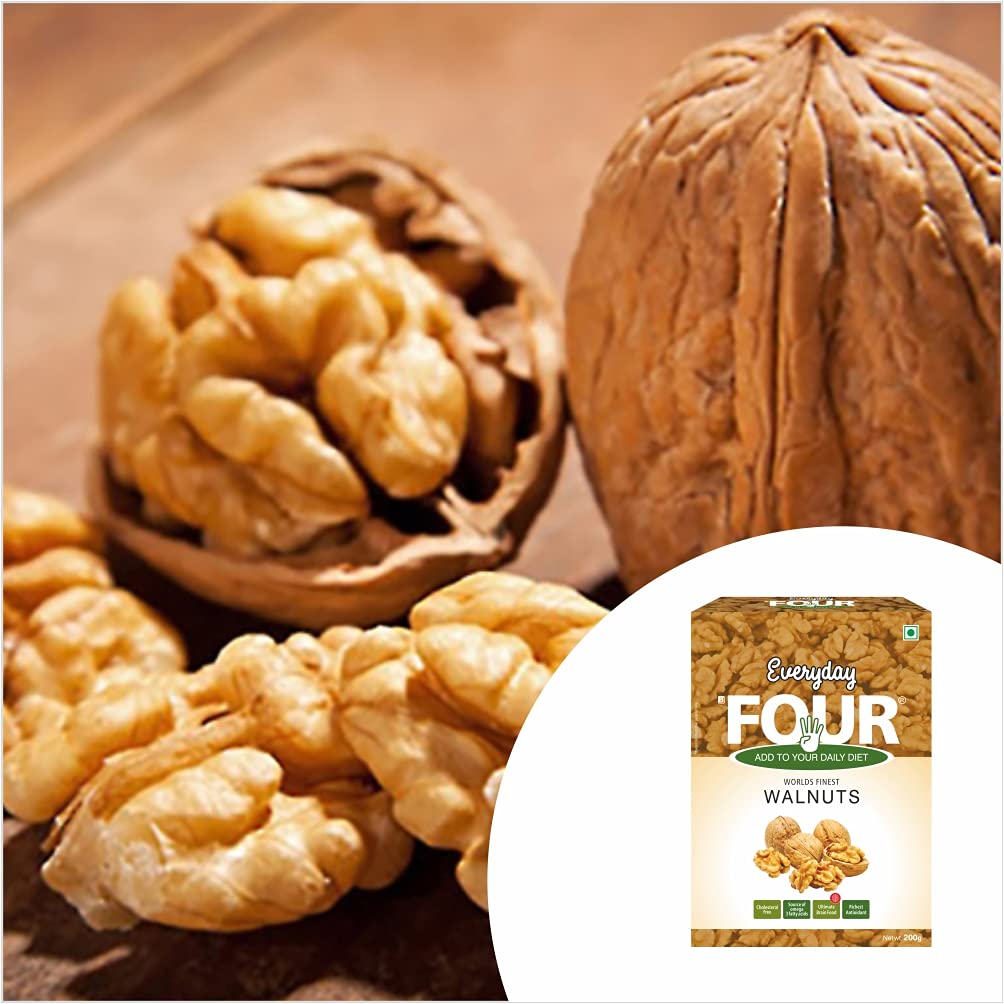Everyday Four Premium Walnut Kernels | 200gm Akhrot without Shell | Vegan Plant Based Healthy Dry Fruits | Rich Source of Antioxidants & Healthy Fats | Daily Snack, Pack of 1 (B0941TZ1M8) Amazon Price History, Amazon Price Tracker