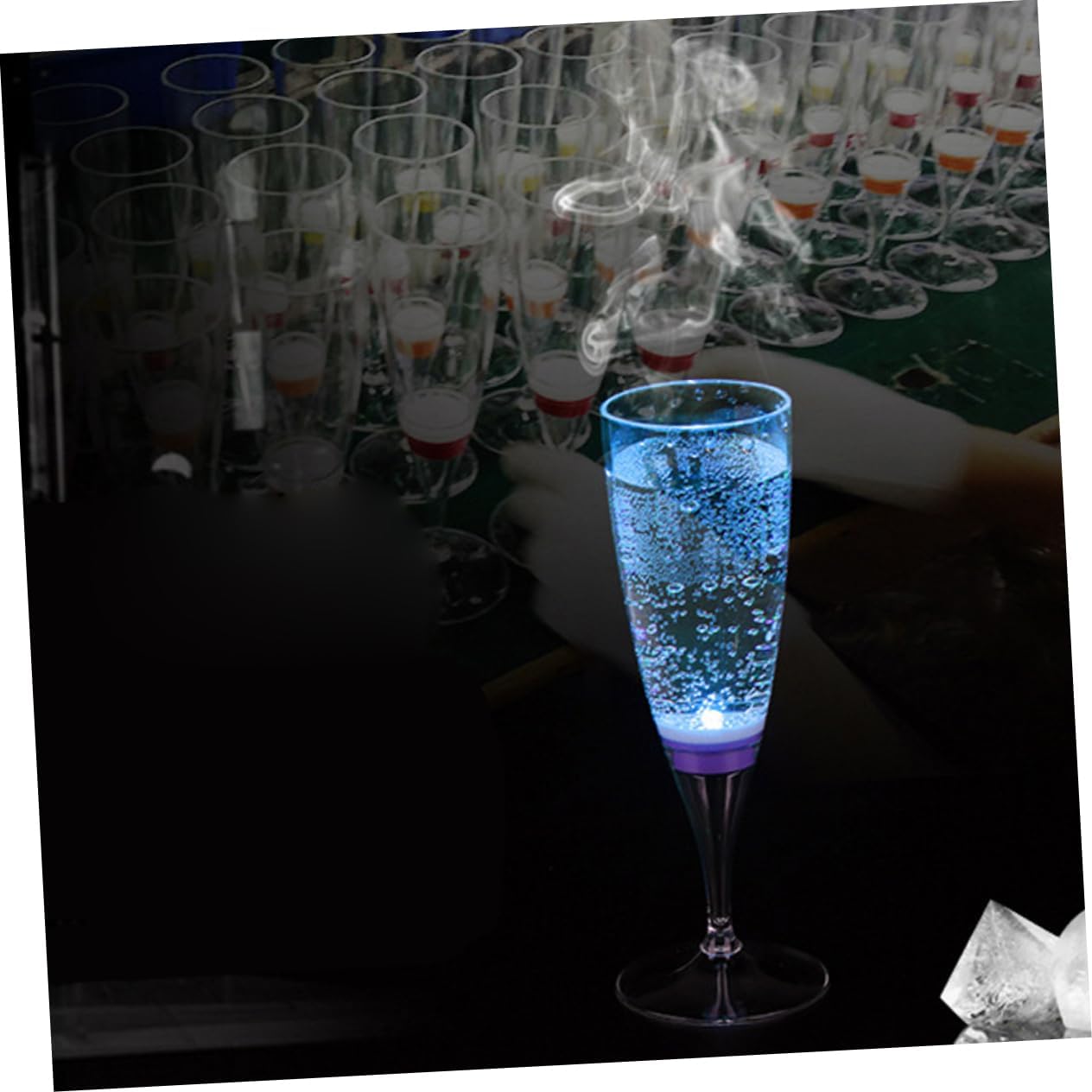 Unomor 6 Pack Led Light Wine Cup Light up Liquid Activated Goblet for Festive Occasions Plastic Drinking Glasses