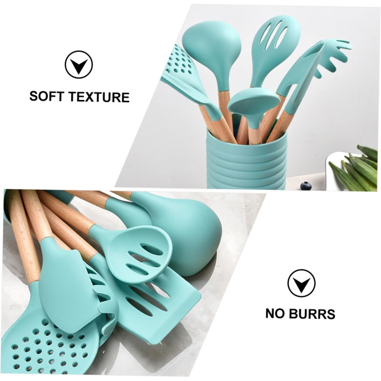 Cabilock Casseroles avec Manche Bois Ustensiles de Cuisine Accessoires Simples Ménagers
