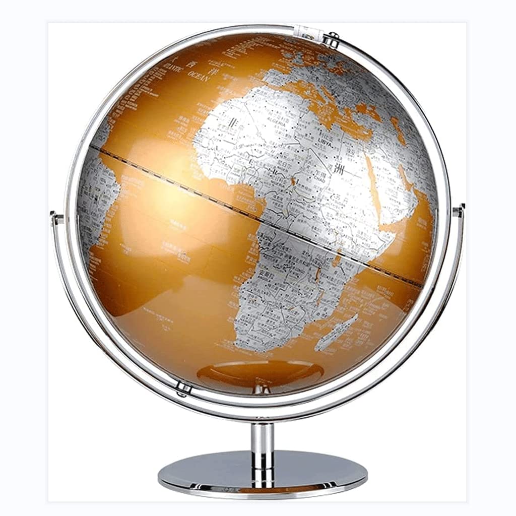 Globe, with Chrome Metal Base and Hd Map Clear Text Marking(32cm Gold)