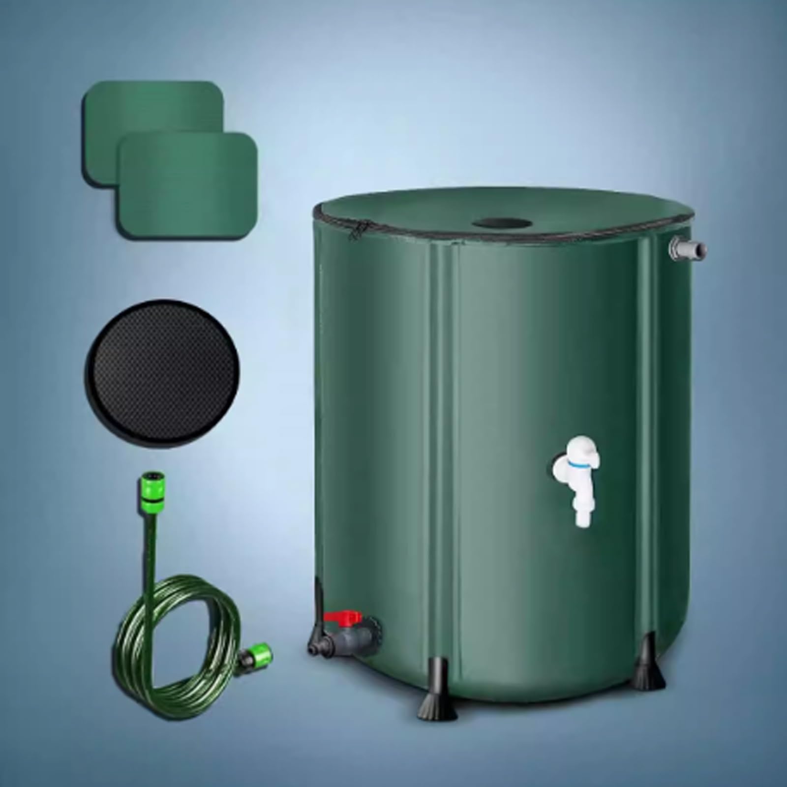 Colector de Agua de Lluvia 1350L Bolsa de recolección de Agua de Lluvia para Exteriores con Cremallera Ideal para riego de Jardines Tanque portátil y de Agua de Lluvia