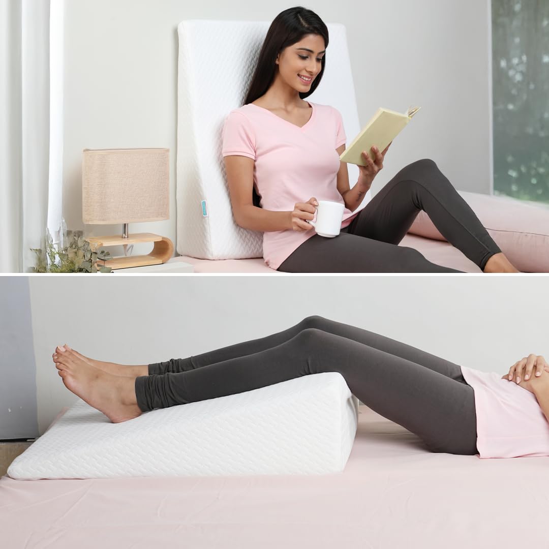 UrbanBed Orthopedic Wedge Pillow with Latex Foam for Back Support, Acid