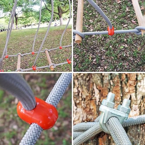 Generisch Balancierbrücke aus Holz für Kinder im Freien, Stabiler Seilschaukel-Abenteuerparcours für den Gartenspielplatz, fördert Koordination und Selbstvertrauen bei Aktivitäten im Garten