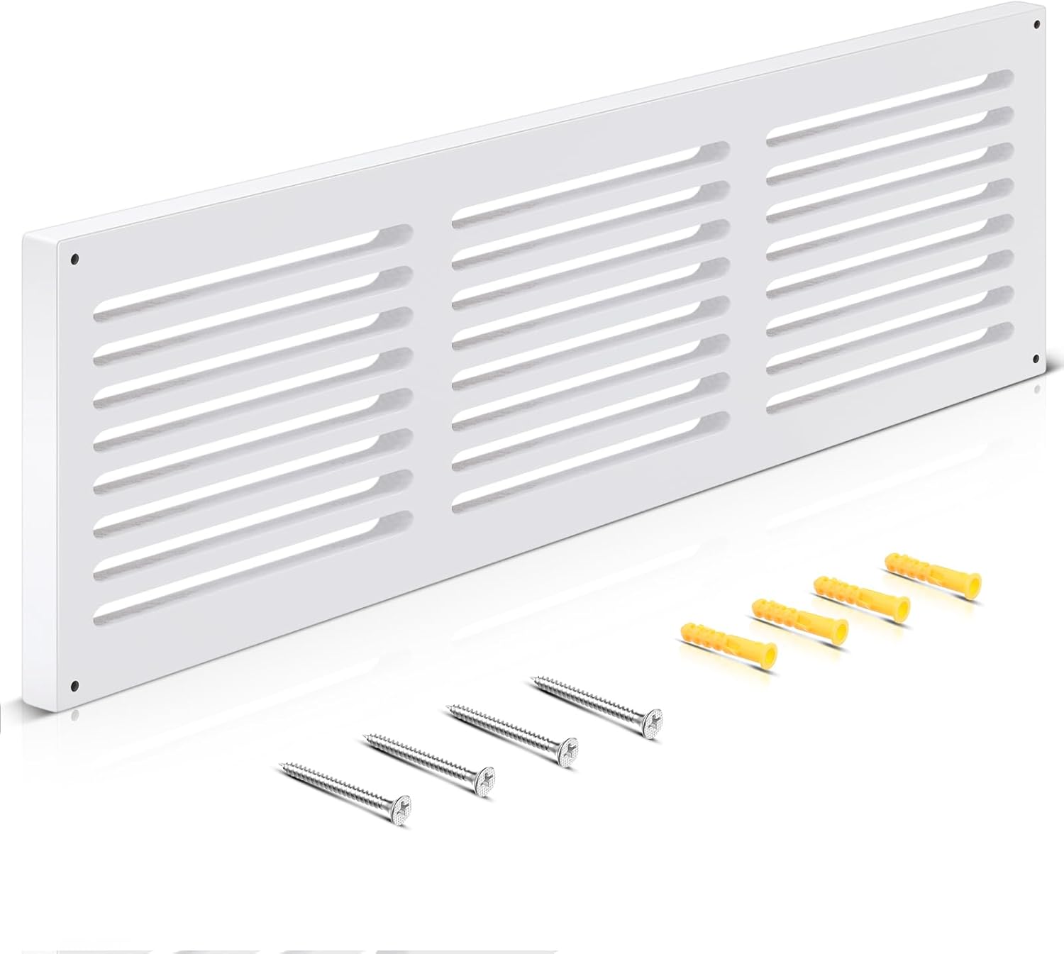 1 Pcs Return Air Grille 32 x 8.5 x 3/4 Inch (30x6 Duct Opening) MDF Wood Vent Cover with Angled Slots, High Flow Noise Free, Decorative White Cold Air Return Wall Register for Wall Ceiling