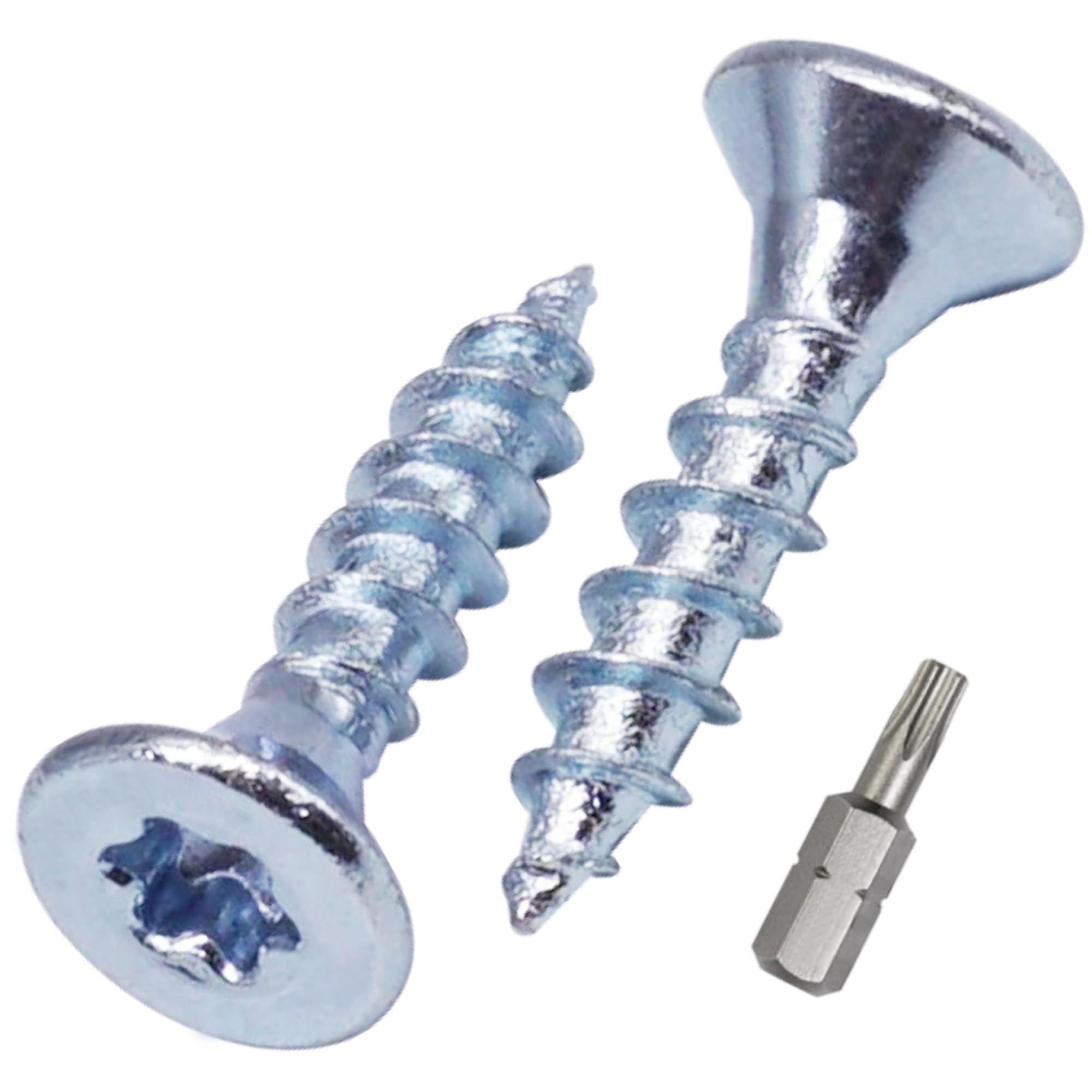 SKIR'CO (1000 pcs) Zinc Plated Steel Wood Screws 3.5 x 16 mm, Torx Head, Countersunk Head, Chipboard Screws, Fully Threaded