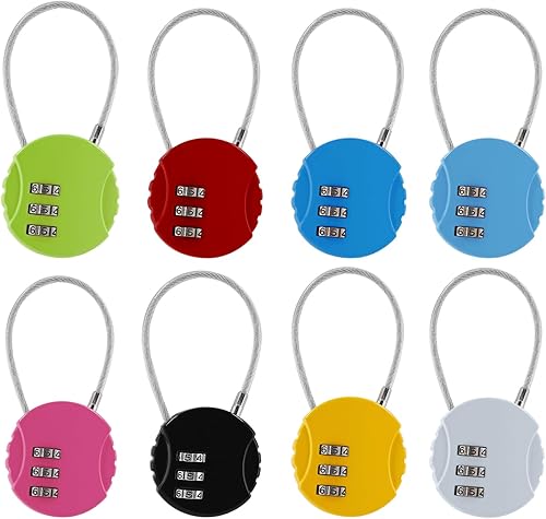 Miniatura 11 de Litoexpe Cerradura de combinación de 4 piezas, 3 dígitos para exteriores, impermeable, con código, candado, candado, candado, cable de bloqueo