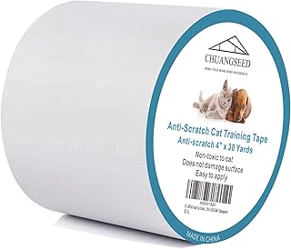 Sponsored Ad - 4" x 30Yds Anti Cat Scratch Tape, Cat Training Tape, 100% Transparent Clear Double Sided Cat Scratch Deterr...