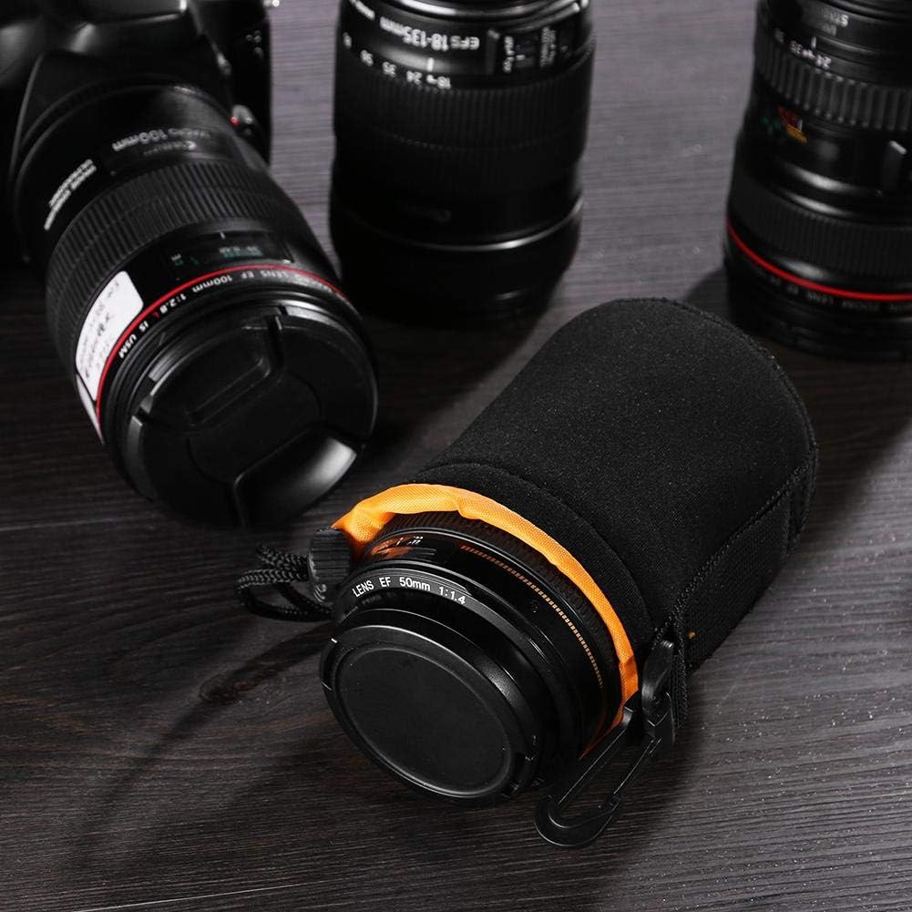 4 Pack Camera Lens Pouch Set (Small, Medium, Large, X-Large), Thick Protective Neoprene Bags with Drawstring Design, Soft Plush Interior for Canon, for Nikon, for Sony DSLR Lenses (4 Sizes)
