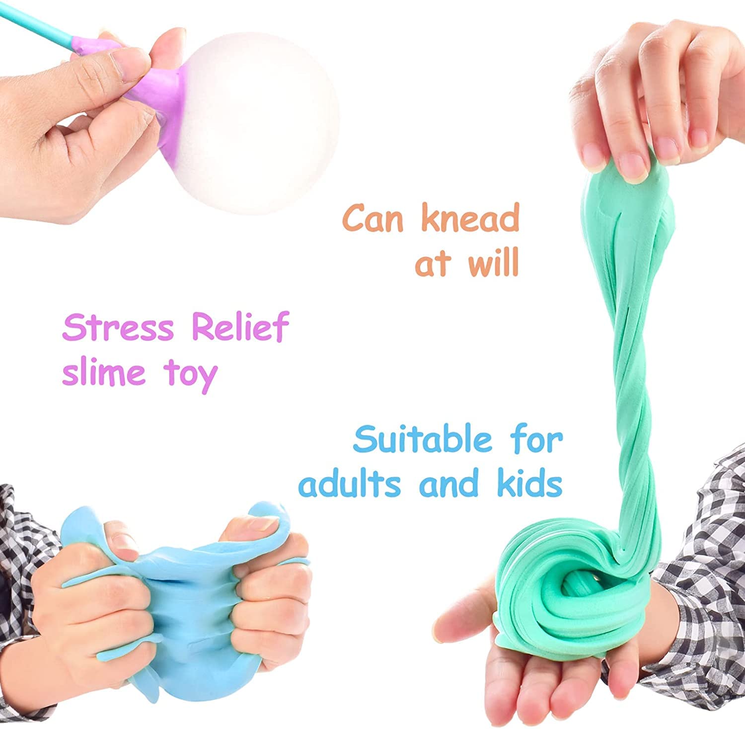 9 Pack Slime Kit for Kids- 3 Cloud, 3 Butter & 3 Crunchy Slimes with Astronaut Add-ins, Party Favors for Girls & Boys - Image 5