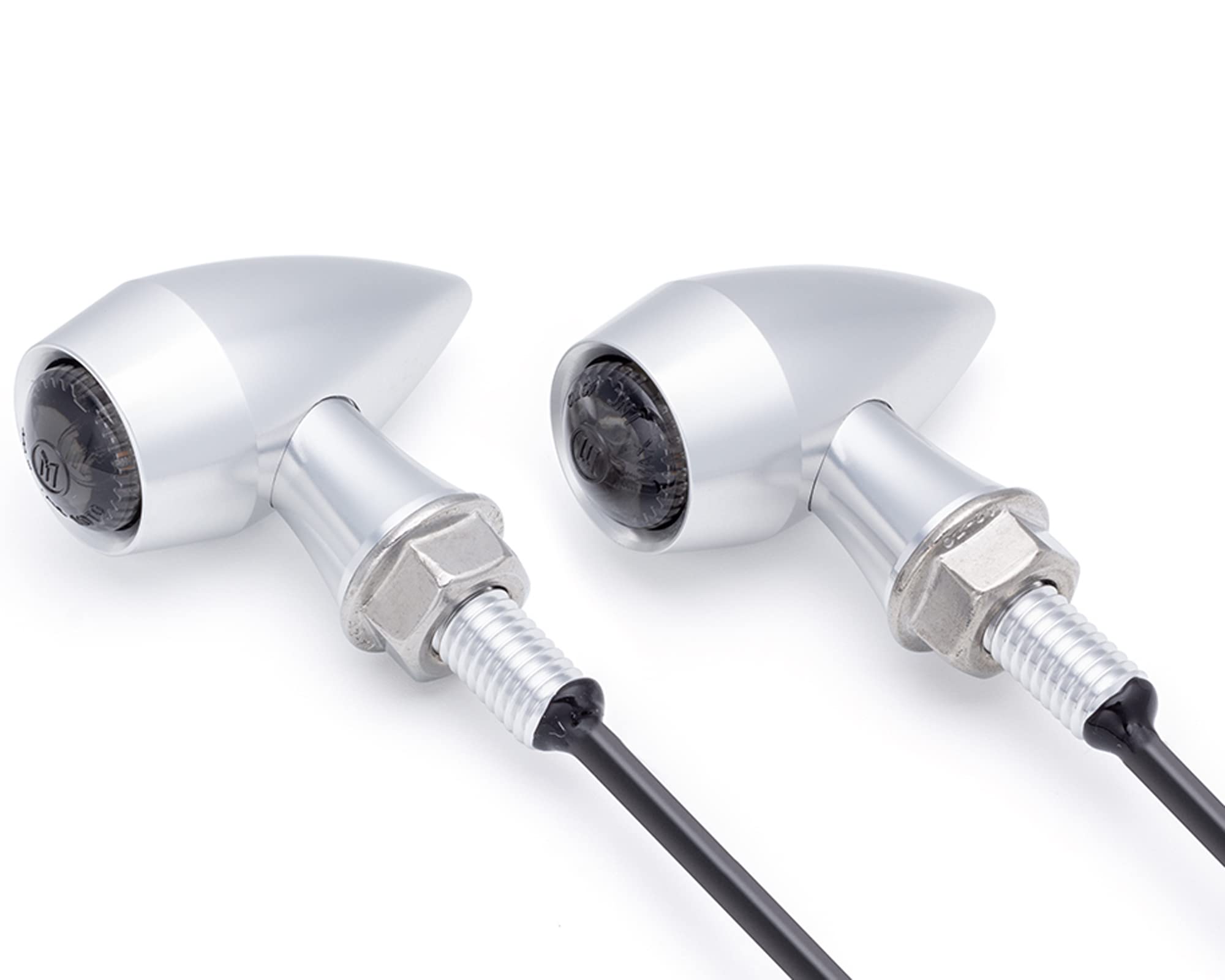 Alchemy Parts Mini clignotants courts arrière de moto avec paire de feux de freinage arrière intégrés intégrés en aluminium poli