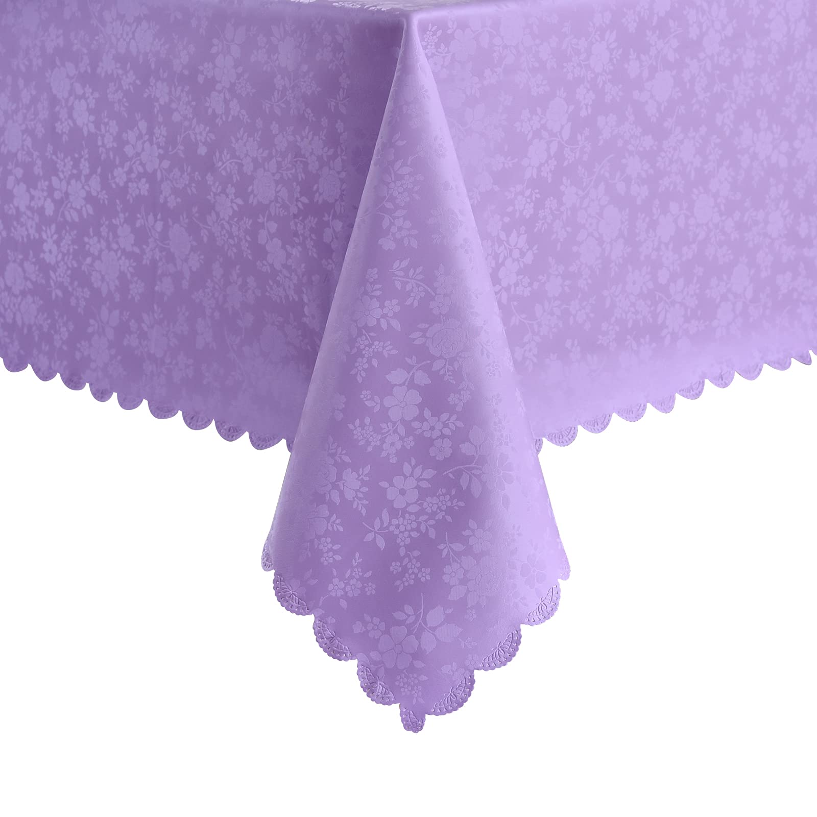 Romanstile Waterproof Vinyl Tablecloth Rectangle, 52 x 70 Inch, Rose Purple