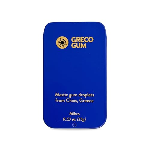 Greco Gum - Gotas de goma de mascar  Piezas pequeñas de goma de mascar duras para entrenamiento de la mandíbula, apoyo digestivo, alivio de la
