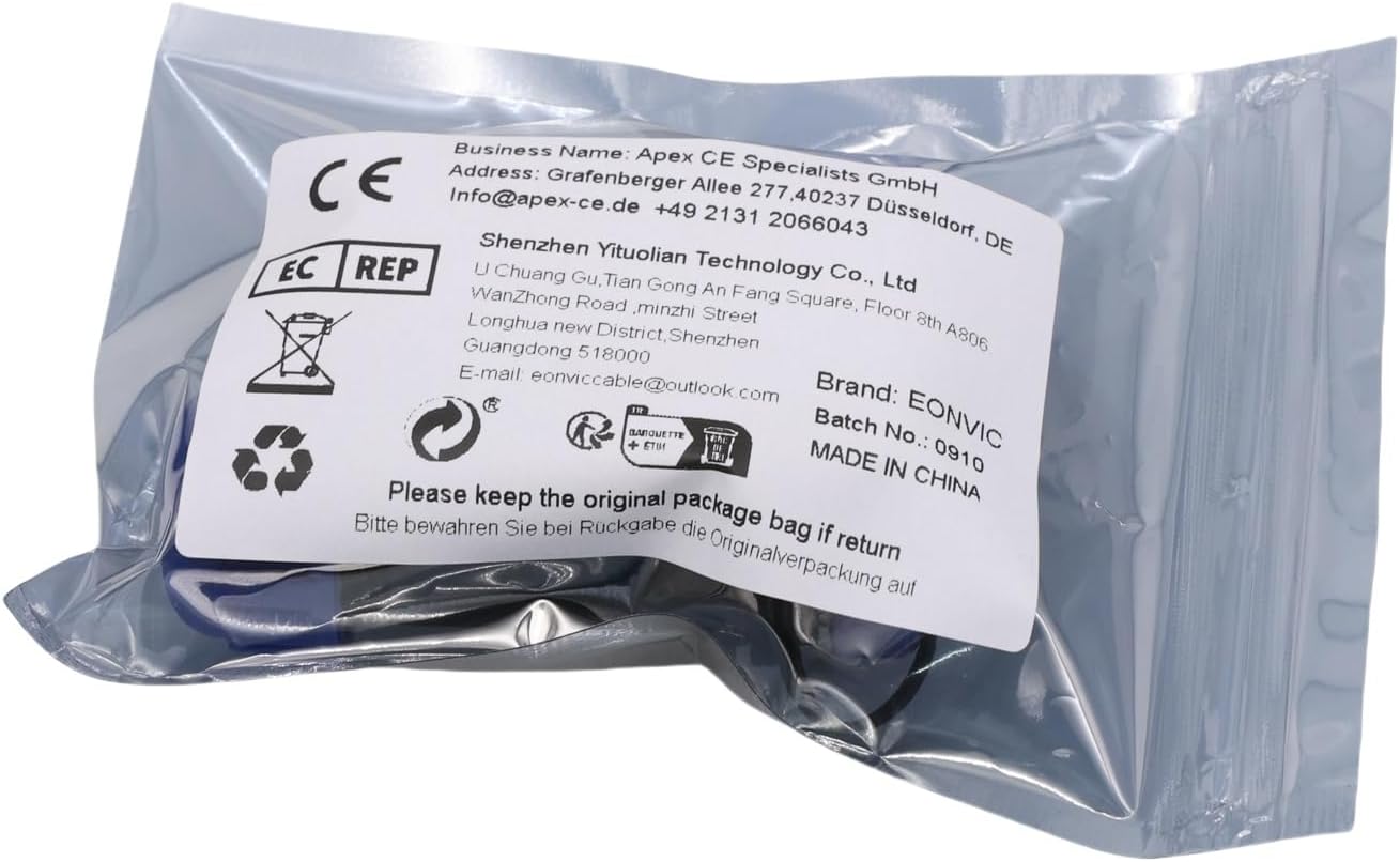 Eonvic B&K Type 2250 1B 10 Pin Female to 10 Pin Male Microphone Preamplifier Cable (1M)