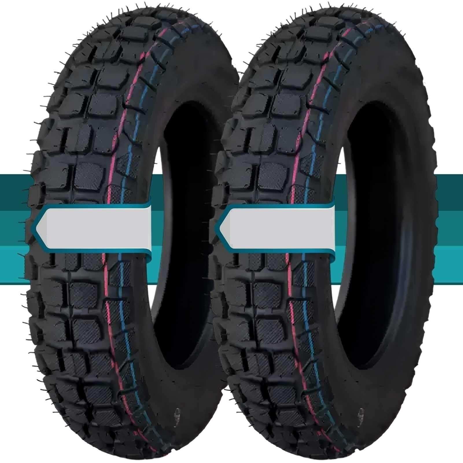 3.00/10 Opona Bez Wewnętrznej Rurki Off-Road z 3.00-10 4PR Wysoka Przyczepność Śnieg 3.00 10 Odporna na Zużycie Wydajność dla Roweru Elektrycznego(2pc)
