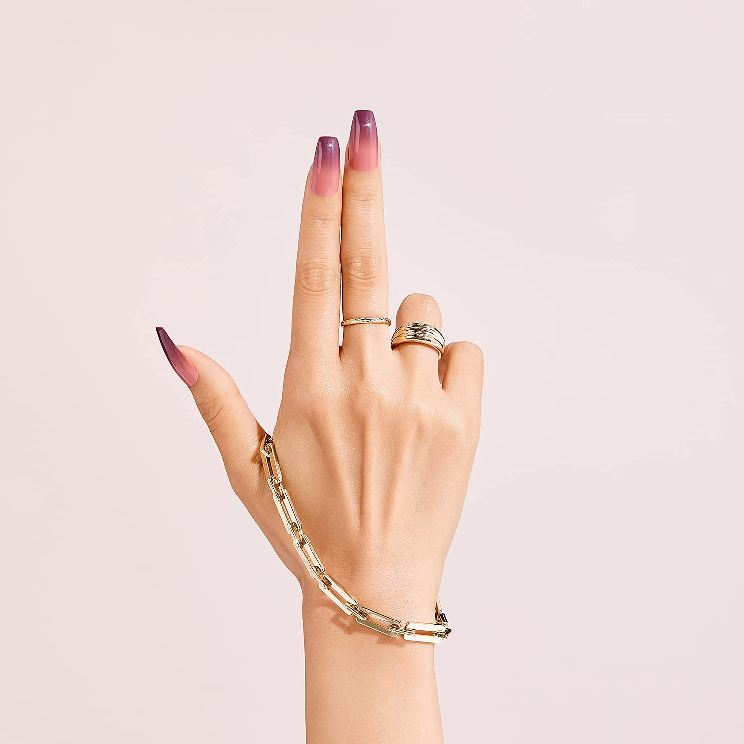 Gold Finger Gel Glam Design Nail (GD20)