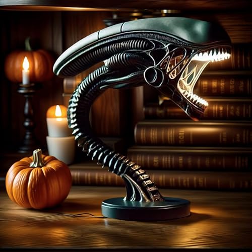 Miniatura 2 de Luz nocturna de monstruo espacial, lámpara de mesa de resina de película 3D, decoración LED de ciencia ficción, regalo personalizado hecho a mano