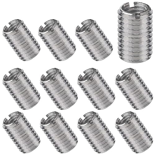 Insertos Roscados,12 Piezas de Rosca M8 a M10, Inserto de Rosca Autorroscante, Inserto de Rosca de Acero Inoxidable,Accesorios de Reparación de Acero Inoxidable