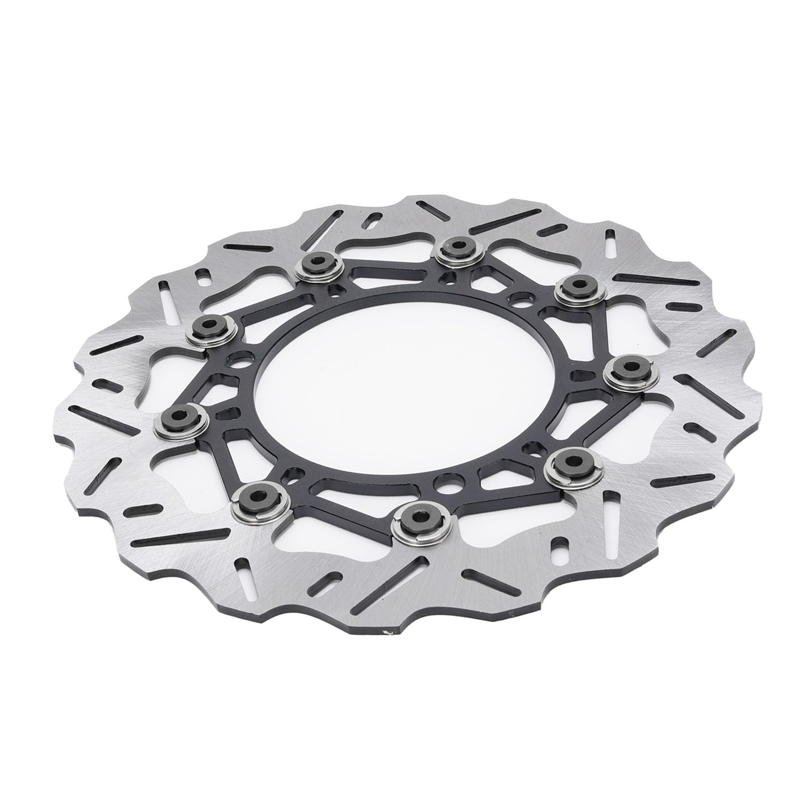 Set Rotore Disco Freno Anteriore Moto Adattatore Pinza in Acciaio Inossidabile per NMAX125 NMAX155 AEROX155 NVX155 267mm Frenatura Ad Alte Prestazioni (BLACK)