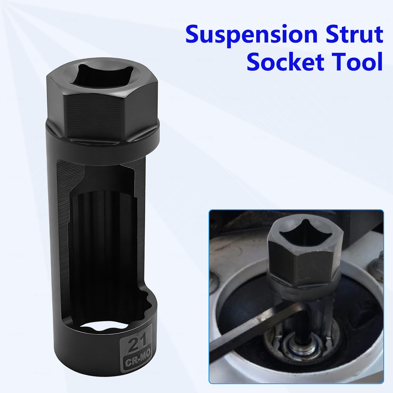 ZKTOOL 21MM Bussole per Dadi Puntone, Set di Bussole per Dadi Ammortizzatore, Strumento di Rimozione Dado Ammortizzatore