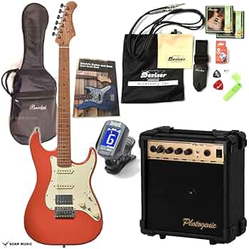 バッカス　ストラトタイプ Amazon | Bacchus GS-4DX RSM/M エレキギター 初心者セット