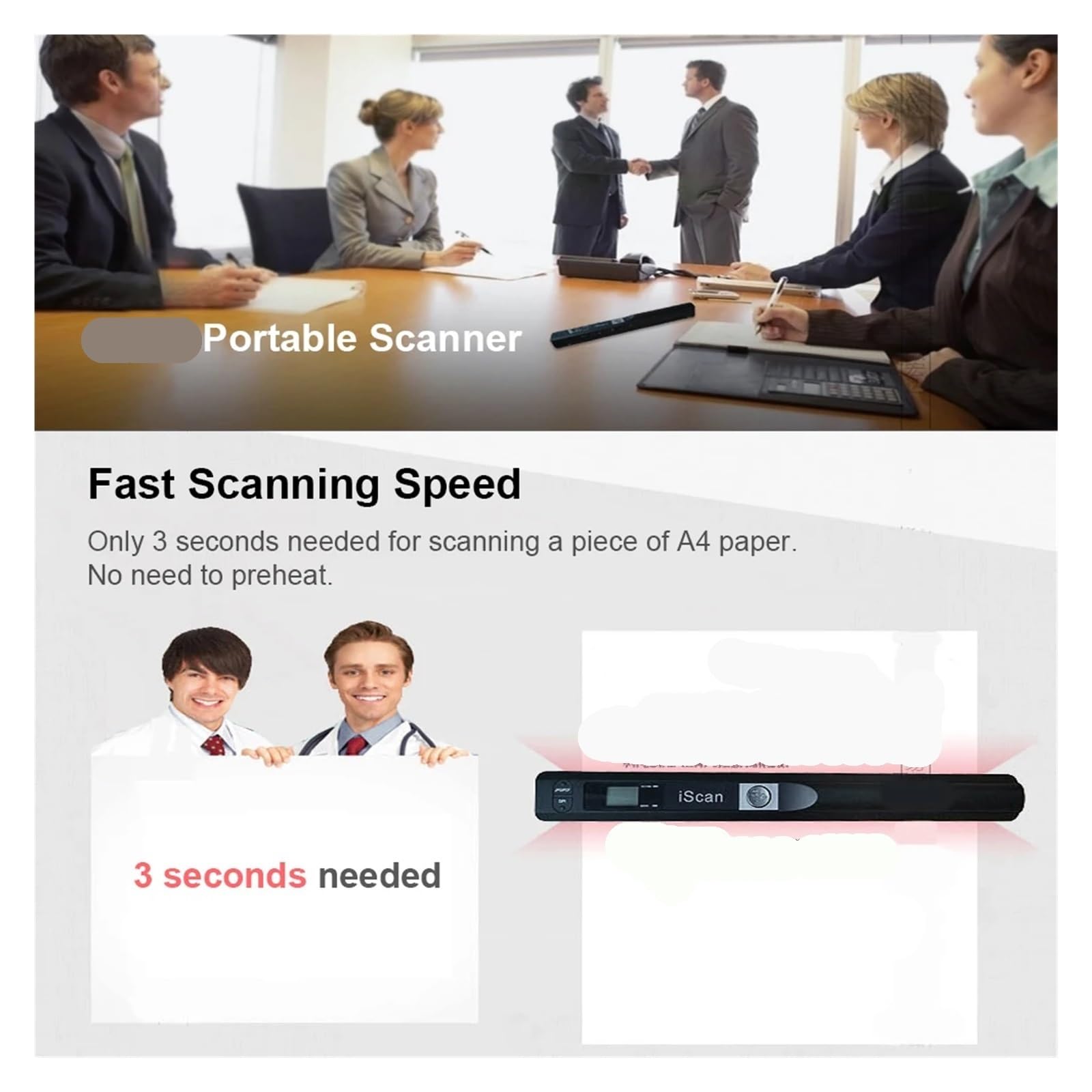 Scanner per documenti, Scanner for documenti portatile Mini scanner for for libri A4 for JPG e PDF