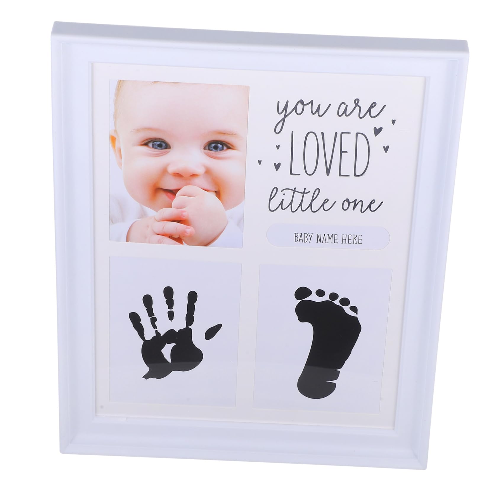 BESTonZON Baby Growth Keepsake Hand Footprint Photo Frame Milestone Newborns Modern Design